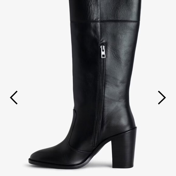 Zadig&Voltaire black leather tall boots - Picture 3 of 3